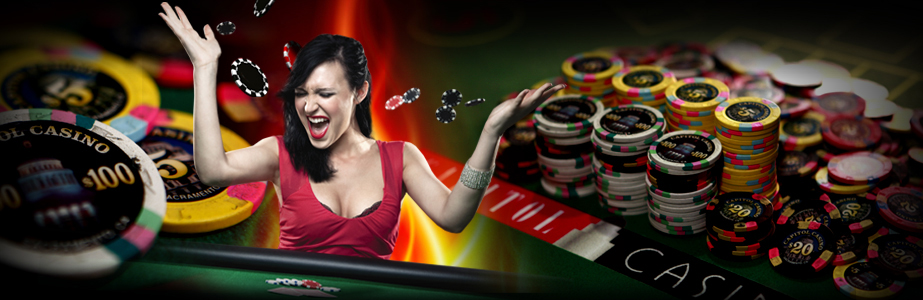 casino chips and player